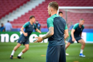 Madrid, İspanya - 01 Mayıs 2019: Tottenh'in antrenman oyuncuları