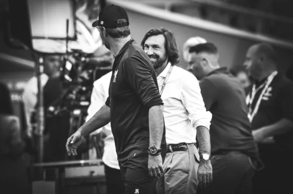 Madrid, Španělsko-01 květen 2019: Jurgen Klopp a Andrea Pirlo několik — Stock fotografie