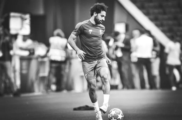 Madrid, Espanha - 01 MAIO 2019: Mohamed Salah jogadores de Liverpool — Fotografia de Stock