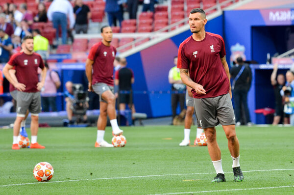 Мадрид, Испания - 01 января 2019 года: Деян Ловрен из "Ливерпуля"
