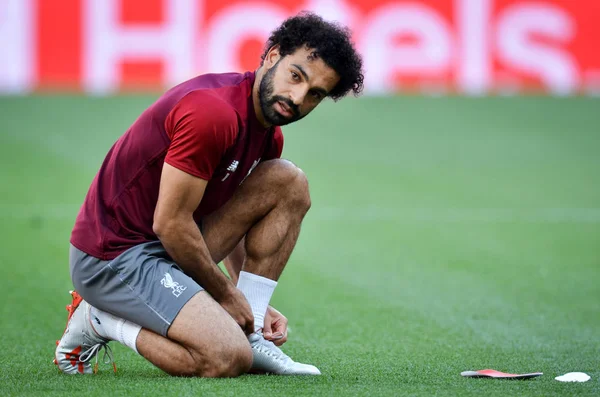 Madrid, España - 01 MAYO 2019: Mohamed Salah ante el campeón de la UEFA — Foto de Stock