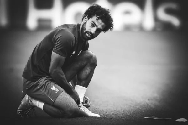 Мадрид, Іспанія-01 травня 2019: Мохамед Салах перед чемпіоном УЄФА — стокове фото