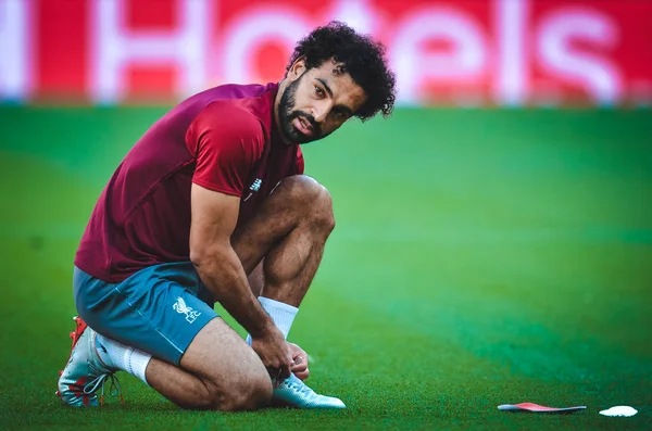 Madrid, España - 01 MAYO 2019: Mohamed Salah ante el campeón de la UEFA — Foto de Stock