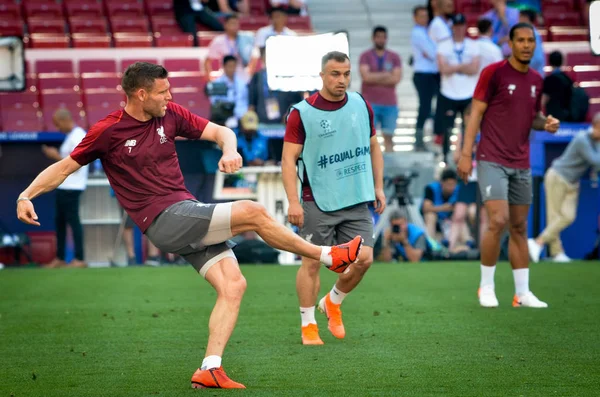 Madrid, Spanyolország-01 május 2019: James Milner előtt az UEFA-Champi — Stock Fotó