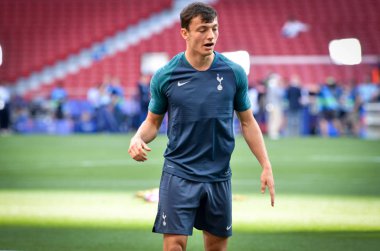 Madrid, İspanya - 01 Mayıs 2019: Tottenh'in antrenman oyuncuları