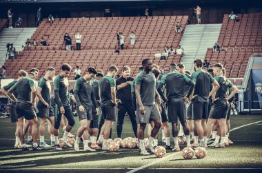 Madrid, İspanya - 01 Mayıs 2019: Tottenh'in antrenman oyuncuları