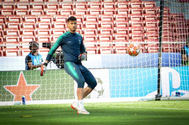 Madrid, İspanya - 01 Mayıs 2019: Tottenh'in Paulo Gazzaniga oyuncuları