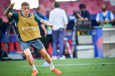 Madrid, İspanya - 01 Mayıs 2019: Tottenha'nın Kieran Trippier oyuncuları