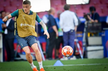 Madrid, İspanya - 01 Mayıs 2019: Tottenha'nın Kieran Trippier oyuncuları