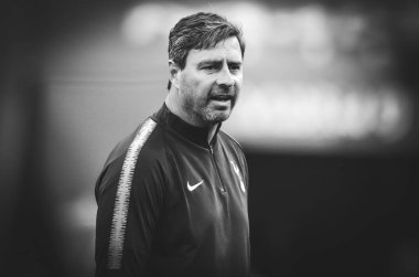 Madrid, İspanya - 01 Mayıs 2019: Mauricio Pochettino antrenmanda