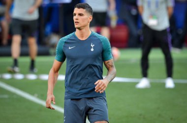 Madrid, İspanya - 01 Mayıs 2019: Tottenh'in antrenman oyuncuları