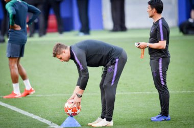 Madrid, İspanya - 01 Mayıs 2019: Mauricio Pochettino antrenmanda