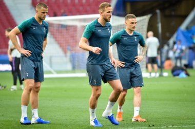 Madrid, İspanya - 01 Mayıs 2019: Harry Kane, Tott'lu Kieran Trippier