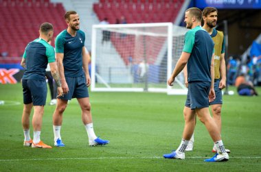 Madrid, İspanya - 01 Mayıs 2019: Tottenh'in antrenman oyuncuları