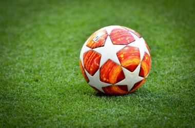 Madrid, İspanya - 01 Mayıs 2019: Şampiyonlar Ligi resmi topu 