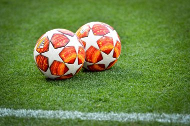 Madrid, İspanya - 01 Mayıs 2019: Şampiyonlar Ligi resmi topu 
