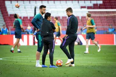 Madrid, İspanya - 01 Mayıs 2019: Tottenham Hotspur'dan Hugo Lloris