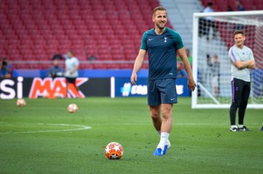 Madrid, İspanya - 01 Mayıs 2019: Tottenham Hotspur bef Harry Kane