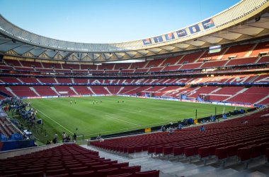Madrid, İspanya - 01 Mayıs 2019: Asanın yukarıdan genel görünümü