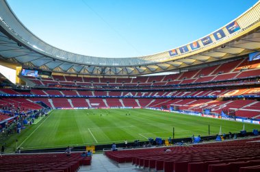 Madrid, İspanya - 01 Mayıs 2019: Asanın yukarıdan genel görünümü