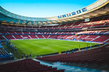 Madrid, İspanya - 01 Mayıs 2019: Asanın yukarıdan genel görünümü