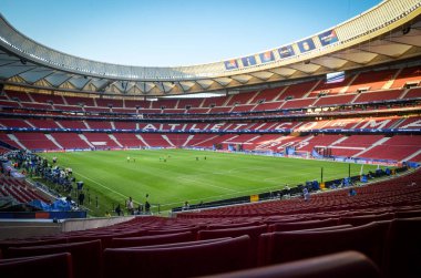 Madrid, İspanya - 01 Mayıs 2019: Asanın yukarıdan genel görünümü