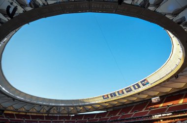 Madrid, İspanya - 01 Mayıs 2019: Genel görüş Wanda Metropolitano st