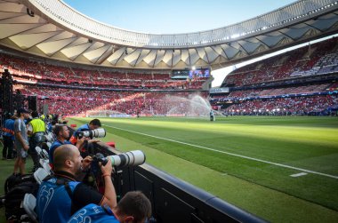 Madrid, İspanya - 01 Mayıs 2019: Uefa Cha sırasında futbolcu