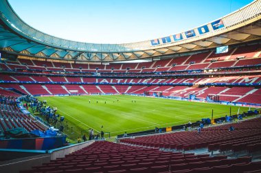 Madrid, İspanya - 01 Mayıs 2019: Asanın yukarıdan genel görünümü