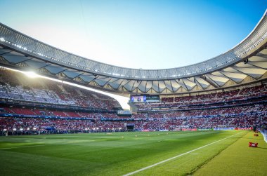 Madrid, İspanya - 01 Mayıs 2019: Wanda Metropoli'nin genel görünümü