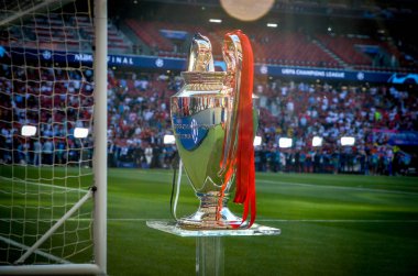 Madrid, İspanya - 01 Mayıs 2019: Şampiyonlar Ligi Kupası 