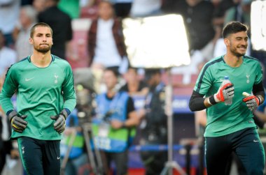 Madrid, İspanya - 01 Mayıs 2019: Paulo Gazzaniga Uefa Cha sırasında