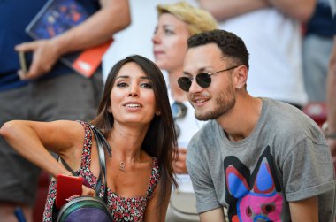 Madrid, İspanya - 01 Mayıs 2019: Tottenham taraftarları tribünde