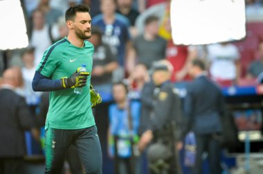 Madrid, İspanya - 01 Mayıs 2019: Hugo Lloris Uefa Champio sırasında