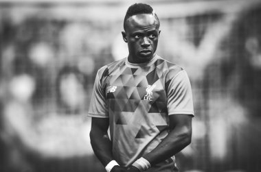 Madrid, İspanya - 01 Mayıs 2019: Sadio Mane Uefa Şampiyonu