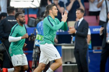 Madrid, İspanya - 01 Mayıs 2019: Tottenham takımı sahaya koştu