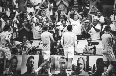 Madrid, İspanya - 01 Mayıs 2019: Uefa Cha sırasında futbolcu