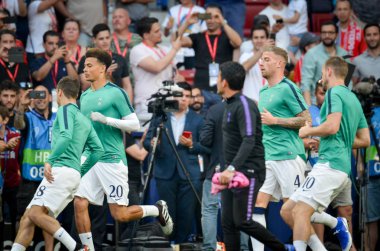 Madrid, İspanya - 01 Mayıs 2019: Tottenham Futbol trenler i