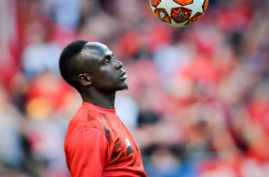 Madrid, İspanya - 01 Mayıs 2019: Sadio Mane futbolcu Uefa C