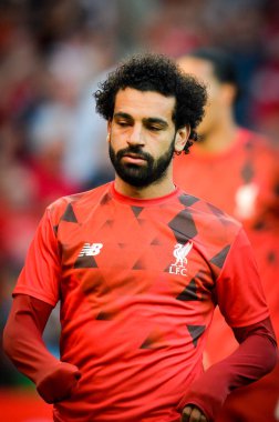 Madrid, İspanya - 01 Mayıs 2019: Mohamed Salah Uefa Şampiyonluğu sırasında