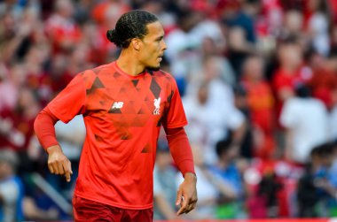 Madrid, İspanya - 01 Mayıs 2019: Virgil van Dijk oyuncusu
