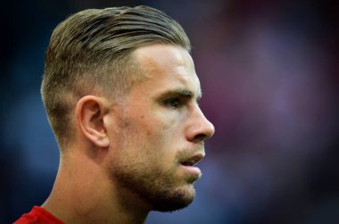 Madrid, İspanya - 01 Mayıs 2019: Portre Jordan Henderson sırasında
