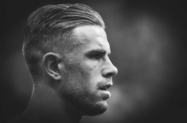 Madrid, İspanya - 01 Mayıs 2019: Portre Jordan Henderson sırasında