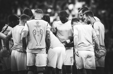 Madrid, İspanya - 01 Mayıs 2019: Tottenham oyuncusu Uefa C sırasında