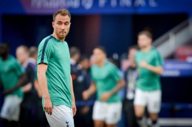 Madrid, İspanya - 01 Mayıs 2019: Christian Eriksen oyuncusu