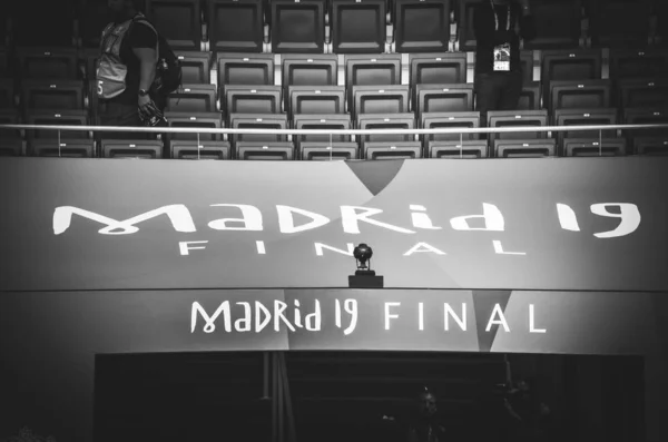 Madrid, Spagna - 01 MAGGIO 2019: L'iscrizione allo stadio (Mad — Foto Stock