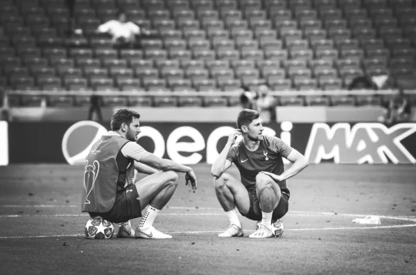Madrid, Španělsko-01 květen 2019: výcvik hráčů v Tottenhu — Stock fotografie
