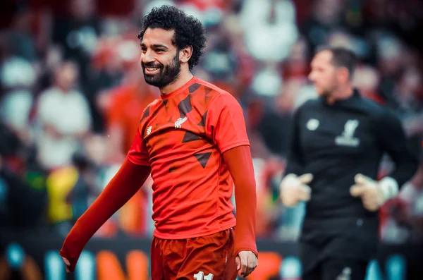 Madrid, Spanien-01 maj 2019: Mohamed Salah under UEFA Champ — Stockfoto