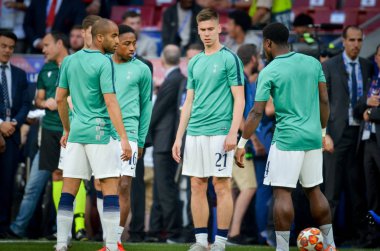 Madrid, İspanya - 01 Mayıs 2019: Juan Foyth uefa c oyuncusu