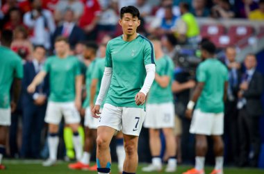 Madrid, İspanya - 01 Mayıs 2019: Uef sırasında Heung-min Son oyuncu